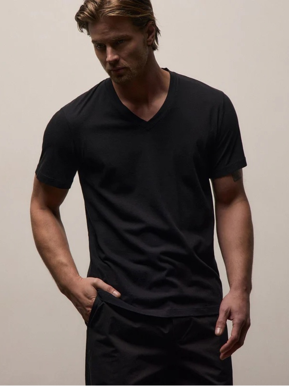 NEW James Perse Men’s Short Sleeve Black V-Neck